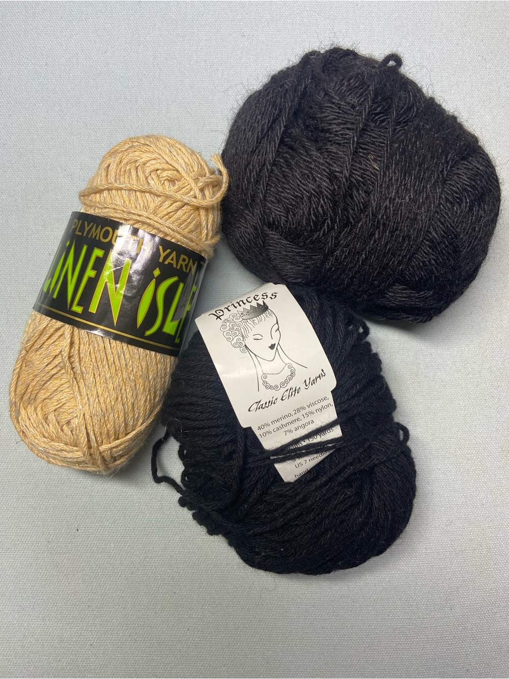 Princess & Linen Isle Yarn Bundle - Black and Tan Skeins